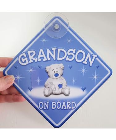 Teddy Cloud Grandson Non Personalised Novelty Baby on Board Car Window Sign