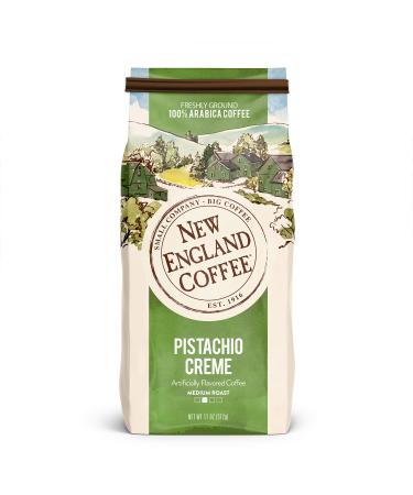 New England Coffee Pistachio Cr me Medium Roast Ground Coffee Sachet de 325 ml Cr me la pistache 11 Ounce (Pack of 1)