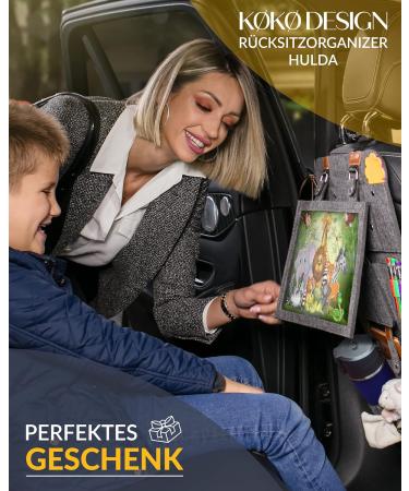 K k Design Back Seat Organizer Hulda - Filz Auto Restlag Protection & Kids Tablet Compartment | Innovative Car Seat Organizer - Buy Online on GoSupps.com