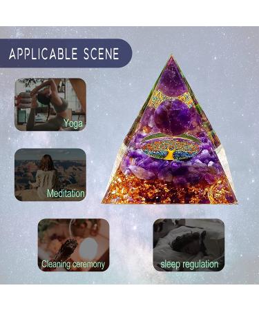 WEIENSC Orgone Pyramid - Healing Crystals Stone Energy Generator for Yoga Reiki Meditation - Tree of Life Amethyst - Buy Online on GoSupps.com