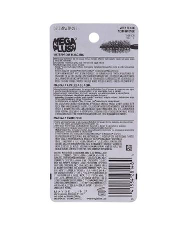 Maybelline New York Volume Express Mega Plush Waterproof Mascara Very Black 0.3 Fl Oz - Buy Online on GoSupps.com