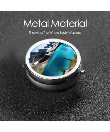 Rocky Mountain Printed Mini Round Pill Box | 3 Compartment Travel Pill Organizer | Portable Medicine Case for Home & Office - Buy Online on GoSupps.com