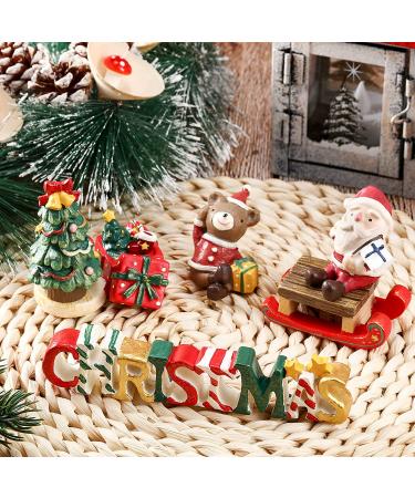 Christmas Aquarium Decoration: Lovely Style 6-Piece Resin Ornaments - Xmas Series Landscaping Decor for Fish Tank - Santa, Christmas Tree, Bear, Sled Figurines - Buy Online on GoSupps.com