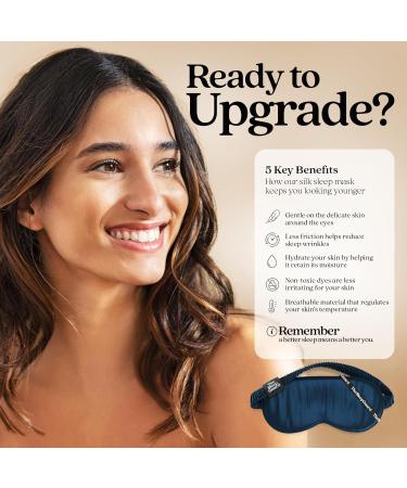 Pure Silk Sleep Mask - 100% Mulberry Silk Eye Mask for Travel | Light Blocking Eye Covers for Men & Women - Midnight Navy - Buy Online on GoSupps.com