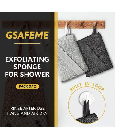 GSAFEME Exfoliating Bath Sponge - Bamboo Charcoal Body Scrubbers for Daily Skincare - Buy Online on GoSupps.com