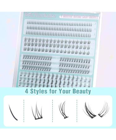 Bottom Lashes Natural 0.07mm - Wispy Bottom Eyelashes Clusters | 306 PCS 4 Styles - Boahankuke 50A Mixed Bottom Lash Extensions for International Shipping - Buy Online on GoSupps.com