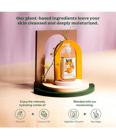 Orange Blossom & Honey Liquid Hand Wash by SoF Body Care | Moisturizing Hand Soap with Sea Algae | 8 oz Pump Bottle | Pack of 3 - Buy Online on GoSupps.com
