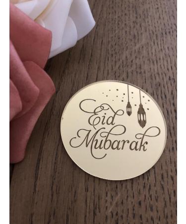 6 Eid Mubarak Cupcake Disc Toppers Gold Eid Cupcake Discs Eid Cupcake Toppers Eid Gift Tags Hamper Tags Eid Gift Charms Eid Cake Decorations. - Buy Online on GoSupps.com