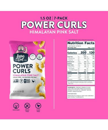 LesserEvil Grain-Free Power Curls with Himalayan Pink Salt 1.5oz (Pack of 7) - Avocado Oil & Egg White Protein - Buy Online on GoSupps.com