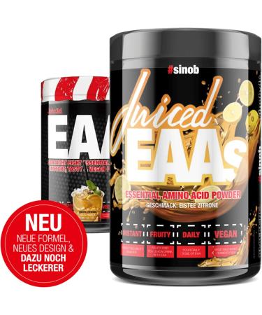 Juic3d EAA Powder (Iced Tea Lemon) 450g | Vegan Tasty & Instant Amino Acids - Buy Online on GoSupps.com