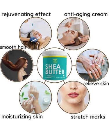 Shea Butter 8oz (227g) | Premium Quality Ivory Moisturizer | Sourced From Africa and Packed in Canada | Great For Hair Skin and DIY | Use Alone Or In Lip Balms Lotions Soap and More | By Amriel Co. - Buy Online on GoSupps.com