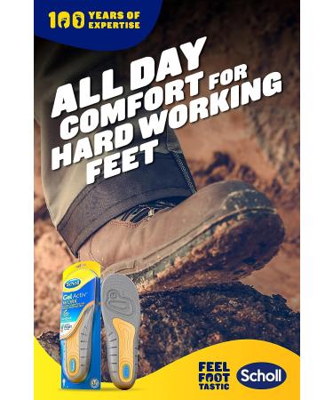 Scholl Gel Active Men's Work Insoles - Ultimate Comfort and Support - Buy Online on GoSupps.com