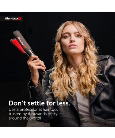 MONDAVA Professional Ceramic Tourmaline Flat Iron Hair Straightener - Dual Voltage Digital Technology, Straighten & Style Wild Hair in Under 8 Min | Ionic Technology | CLASSIC - Buy Online on GoSupps.com