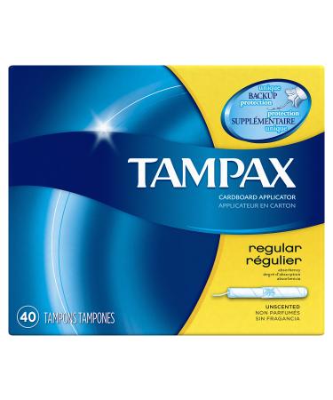 Tampax Tampons Regular Absorbency Cardboard Applicator Leakgaurd Skirt Unscented 40 Count - Buy Online on GoSupps.com