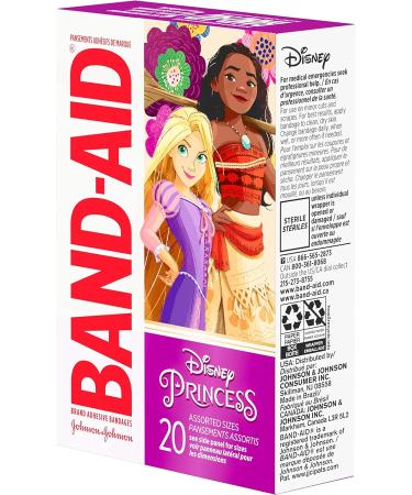 Band-Aid Brand Disney Princess Adhesive Bandages for Kids & Toddlers - 20 Count - Buy Online on GoSupps.com