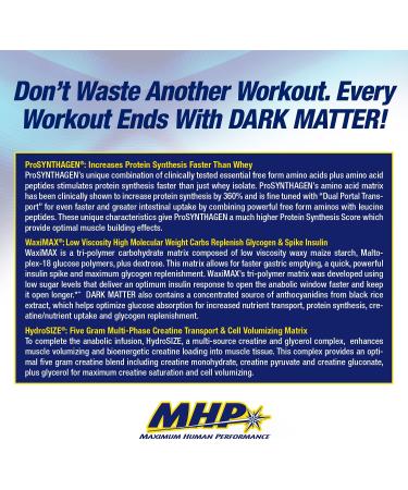 Buy Maximum Human Performance MHP Dark Matter - Post Workout Muscle Builder & Recovery - Multi Phase Creatine & Waxy Maize - Grape Flavor - 20 Servings | International Shipping - Buy Online on GoSupps.com