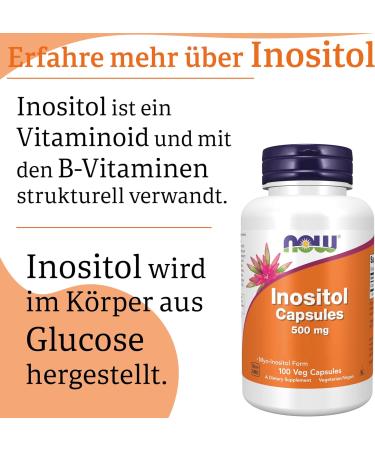 Now Foods Inositol 500 mg - 100 Vegan Capsules | Gluten Free Soy Free Vitamin B8 - International Shipping Available - Buy Online on GoSupps.com
