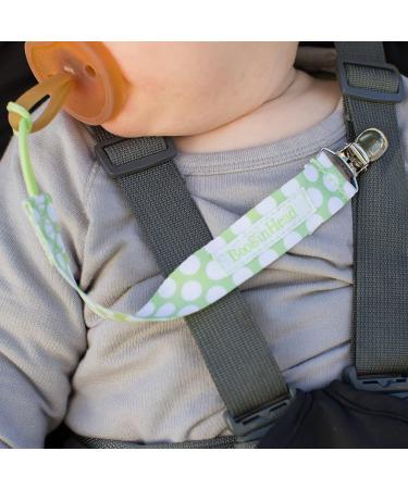 BooginHead Baby PaciGrip Pacifier Clip - Delicate Dot Polka Dots Green/White - Buy Online on GoSupps.com