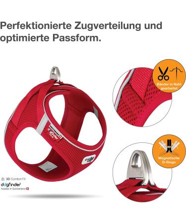 Magnetic Vest Harness Air-Mesh V2 Red M - Comfortable & Stylish Striped Design for Pets | International Shipping - Buy Online on GoSupps.com