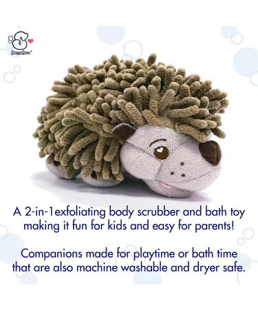 SoapSox Kids Exfoliating Bath Scrub Toy - Hendrix The Hedgehog | Soft Animal Wash Cloth Sponge for Babies, Kids, Children - Buy Online on GoSupps.com