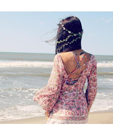 28-Piece Colored Flower Crown Wreath Headband for Women and Girls - Perfect for Wedding, Holiday, and Party - Buy Online on GoSupps.com