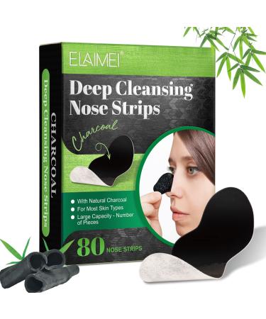 80 Piece Nose Strips Deep Cleansing Black Head Nose Strips For Blackhead Removal Charcoal Nose Patches For Removing Blackheads Leaving You A Clean Refreshed Complexion