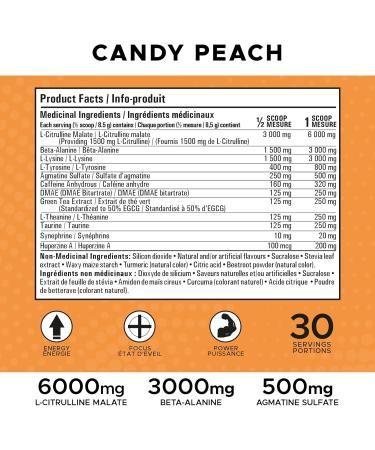 Revolution Nutrition TNT Pre-Workout Powder Pumps & Strength Extreme Intensity Hyper Concentrate Citrulline Malate 2:1 Beta Alanine Agmatine Sulfate Caffeine For Men & Women 255g 30 Servings (Candy Peach 0.56 Pound) - Buy Online on GoSupps.com