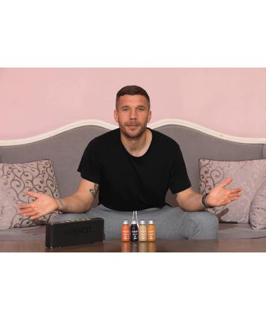  MYSHOT. By Lukas Podolski 10 Ginger shot - for a delicious moment of freshness. Organic and vegan. NO sugar WITHOUT additives. 21 x 60 ml - Buy Online on GoSupps.com