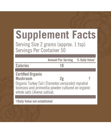 Om Mushroom Superfood Turkey Tail Powder | Organic Immune Support & Gut Health | 3.5 oz | 50 Servings - Buy Online on GoSupps.com