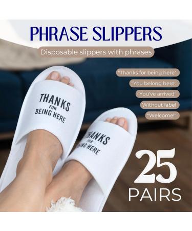 Disposable Slippers for Guests - 25 Pairs Travel & Home Spa Slippers for Women | Hotel & Indoor Use - Buy Online on GoSupps.com