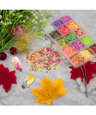 Duufin 10500 Pcs Nail Art Fruit Slices - Colorful Polymer 3D DIY Nail Supplies with Tweezers for Crafts, Slime, and Cellphone Decoration - Buy Online on GoSupps.com