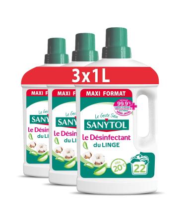 Sanytol Laundry Disinfectant Aloe Vera Cotton Flowers 1 Liter - Pack of 3