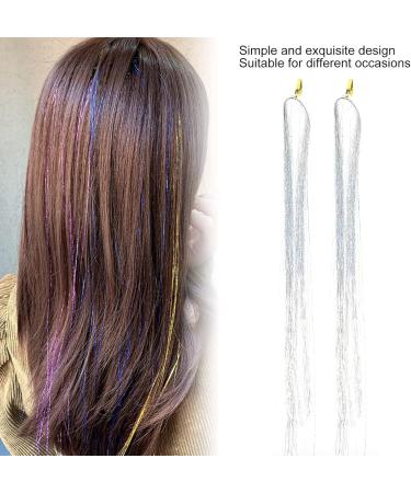 Hair Tinsel Strands Kit Colorful Glitter Bling Sparkly Hair Extension Shiny Hair Extension Tinsels Party Highlights Glitter Hairpieces Hair Accessories for Women Girls Party Cosplay(Silver) - Buy Online on GoSupps.com