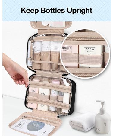 BAGSMART TSA Approved Hanging Toiletry Bag & Transparent Makeup Organizer - Large Black - Buy Online on GoSupps.com