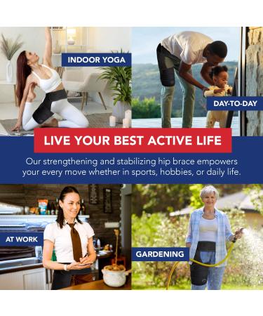 Doctor Developed Hip Support Brace -Piriformis Syndrome Sciatica Pain Relief Products - Thigh Compression Sleeve Hamstring Support -Hip Support For Women & Men W/ Doctor Handbook (L/XL Black Right) Black L/XL Right - Buy Online on GoSupps.com