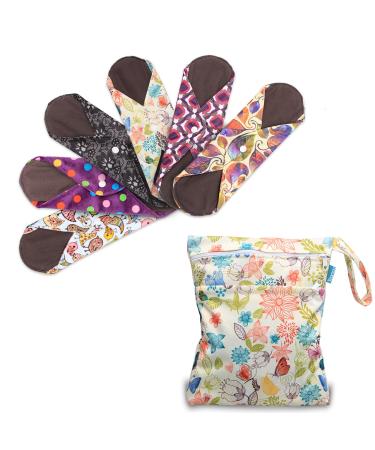 Teamoy 6Pcs 7.9 Inches Sanitary pad Reusable Washable Cloth Menstrual Pads/Panty Liners with Wet Bag Super-Absorbent Soft and Comfortable Perfect for Light Flow(Small Mixed Pattern) Small (Pack of 6) Mixed Pattern - Buy Online on GoSupps.com