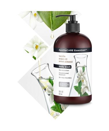 ApotheCARE Essentials Nourishing Body Wash - Vanilla, Argan Oil, Sweet Almond - 16 oz - Buy Online on GoSupps.com