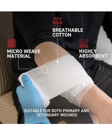 Conforming Stretch Gauze Bandage Roll Individually Packed First Aid Sterile Latex Free Compression Wrap Roll For Wound Dressing Care & Protection (96-Pack 3 inch x 5 yards) By Ready First Aid - Buy Online on GoSupps.com