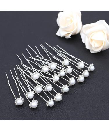Bridal Pearls and Rhinestone Wedding Hair Accessories - Crystal Hair Piece Combs for Brides and Bridesmaids (23 Pack, Silver) - Buy Online on GoSupps.com