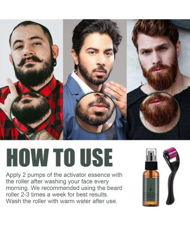 Men's Beard Growth Kit - Oil Serum & Roller for Rapid Beard Growth - Buy Online on GoSupps.com