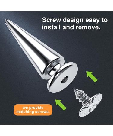OIIKI 500PCS Silver ABS Bullet Spike Cone Studs - Assorted Sizes Screwback Rivets for DIY Crafts and Clothing Decoration - Buy Online on GoSupps.com