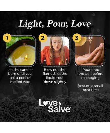 Love Light Soy Wax Massage Oil Candle - Romantic Aromatherapy Mood Enhancing Essential Oils Long-Lasting Moisturizing Lotion - White - Buy Online on GoSupps.com