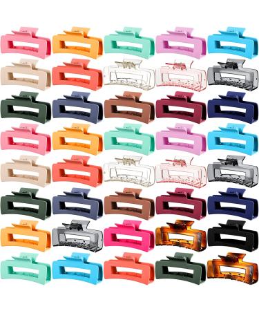 36 Pieces 4.1 Inch Large Hair Claw Clips Rectangular Big Hair Clips Matte Nonslip Banana Clip Strong Hold Plastic Barrettes Jaw Clips for Women Girls Gifts Hair Accessories  18 Colors