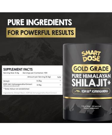 Pure Himalayan Shilajit Resin - Over 85% Fulvic Acid & Large Jar w/ 125 Servings - Probably The Purest Shilajit on The Market - US Lab Tested for Authentic Himalayan (Large Jar Gold-Grade Shilajit) Gold-Grade Shilajit (Lar  - Buy Online on GoSupps.com