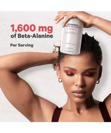 Codeage Liposomal Beta-Alanine Supplement - CarnoSyn - 180 Capsules for Pre & Post Workout - Non-GMO 2-Month Supply - Optimal Liposomal Delivery - Buy Online on GoSupps.com