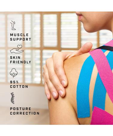 Kinesiology Tape 5m Roll - Yellow Sports Tape for Knee/Muscle Support - Uncut Physio Tape for Pain Relief & Circulation - Buy Online on GoSupps.com