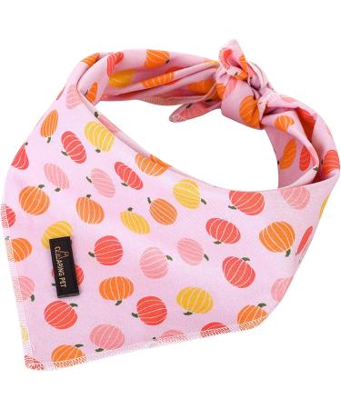 Aring Pet Dog Bandana - Cotton Pumpkin Triangle Neckerchief for Small & Large Dogs & Cats - Comfortable Pink Bibs - Buy Online on GoSupps.com