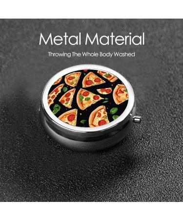 Shop Pizza 3D Round Pill Box - 3 Compartment Mini Decorative Organizer for Vitamins & Travel | Portable Purse Pill Case - Buy Online on GoSupps.com