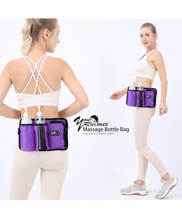 Youruimei 3 Bottle Violet Massage Oil Bag - Therapist Holster for Massage Lotion and Oils - Buy Online on GoSupps.com