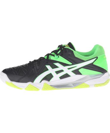 ASICS Men's GEL-Cyber Sensei Volleyball Shoe 6.5 - Black/White/Green Gecko - Buy Online on GoSupps.com